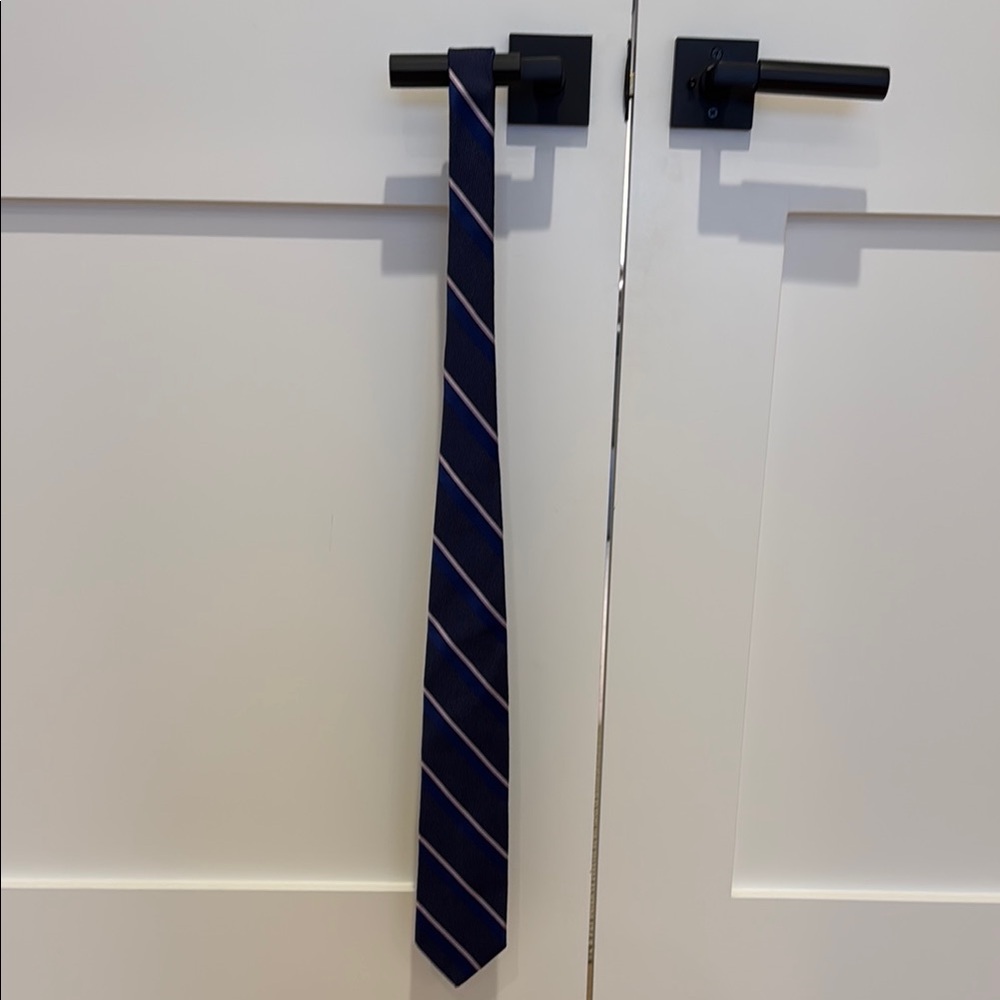 Navy Blue Striped Tie